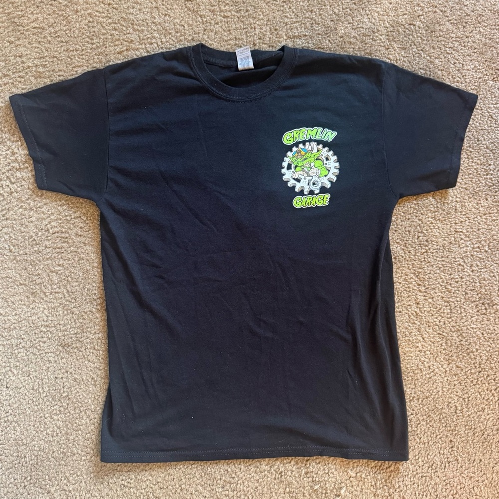 Black Graphic T-Shirt with Green Design